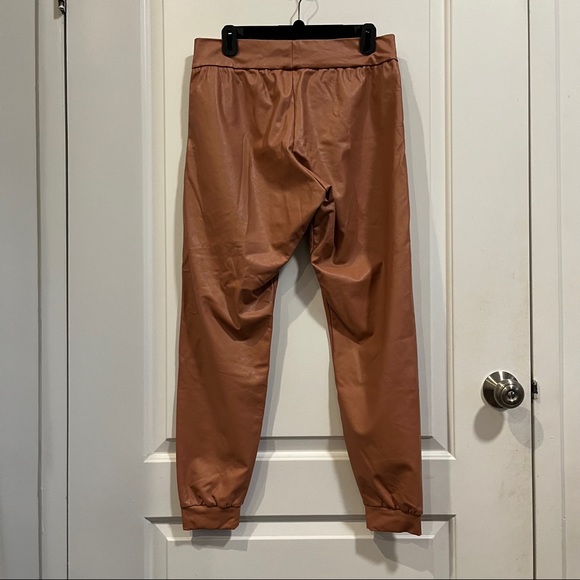 Commando Faux Leather Jogger in Color Adobe - Picture 3 of 4